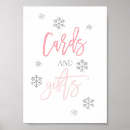 Silver Glitter Snöflingor | Kort- och presentkort Poster