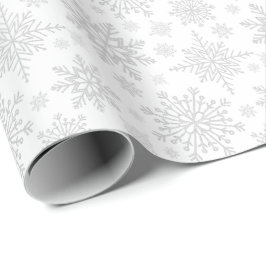 Silver Glitter Snöflingor Presentpapper