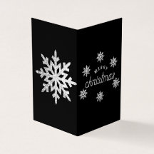 Silver Glitter Snowflake-julkort