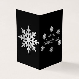 Silver Glitter Snowflake-julkort Kort