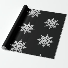 Silver Glitter Snowflake Presentpapper