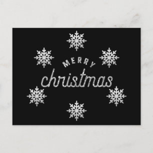 Silver Glitter Snowflake Vykort