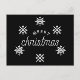 Silver Glitter Snowflake Vykort