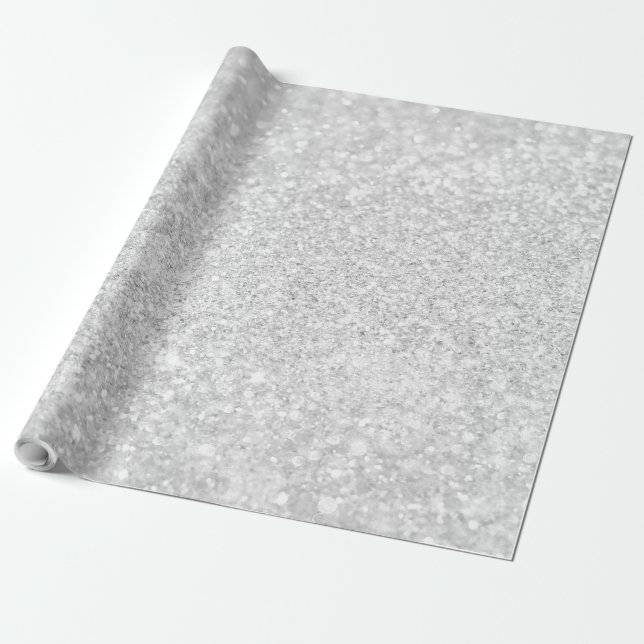 Silver Glitter Sparkley Presentpapper (Utrullad)