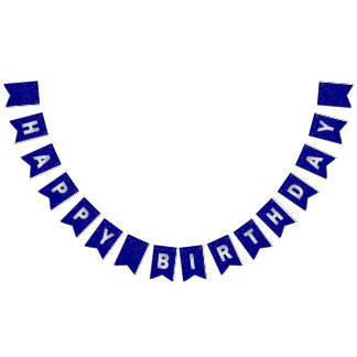 Silver Glitter Stars födelsedag om Mörk blått Eleg Vimplar