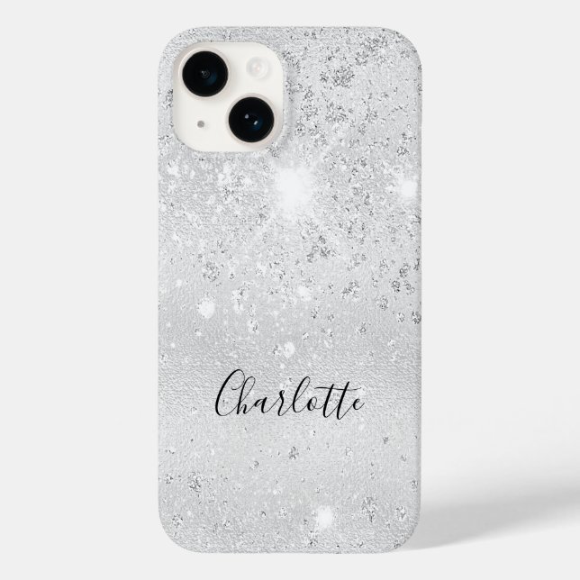 Silver glitter stoftmonogram namn metalliska produ (Baksida)