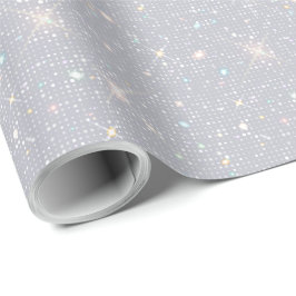Silver Glitter Struktur White Sparkling Diamond Presentpapper