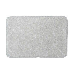 Silver Glitter Struktur White Sparkling Shiny Badrumsmatta