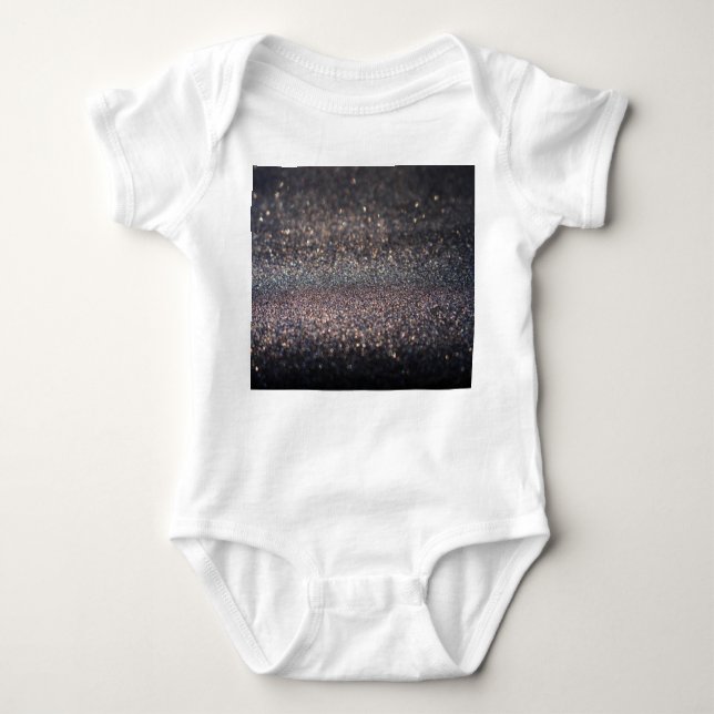 Silver Glitter: Svart bokeh-jul T Shirt (Framsida)