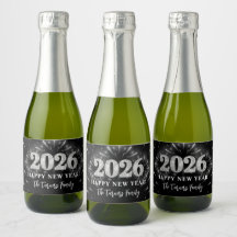 Silver Glitter Svart Gott Nytt År 2026