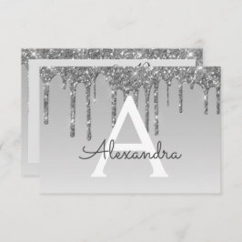 Silver Glitter Sweet 16 Spara datumet Inbjudningar