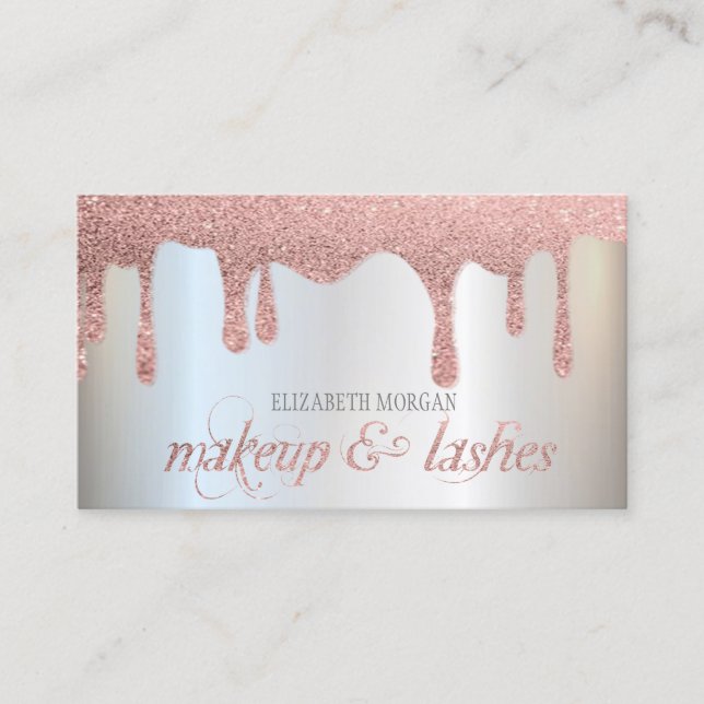 Silver Glitter tappar Elegantens Professionell Mod Visitkort (Framsida)