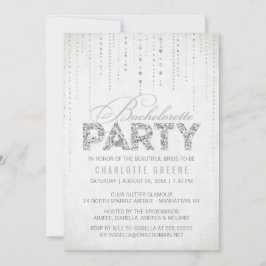 Silver Glitter titta på Bachelorette Party-inbjuda Inbjudningar