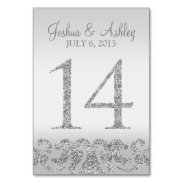 Silver Glitter Titta på Bordsnumren Bröllop-14 Bordsnummer
