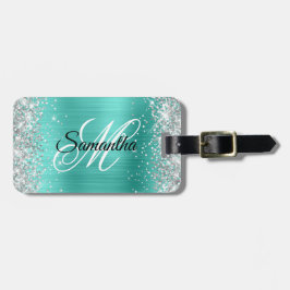 Silver Glitter Turcos Foil Finare Monogram Bagagebricka