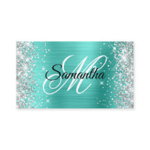 Silver Glitter Turkos Folie Fancy Monogram