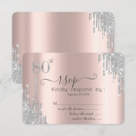   Silver Glitterdroppar, Eiffeltornet 80-års RSVP  Inbjudningar