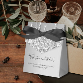 Silver Glitterdroppar Glittrande Bröllop Presentaskar