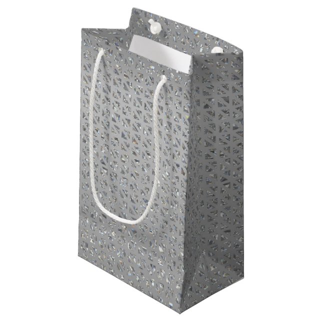 Silver Glittery Gift Bag (Framsidan Vinklad)