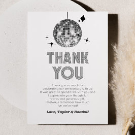 Silver Glittrande Diskoboll Bröllopsjubileum Tack Kort