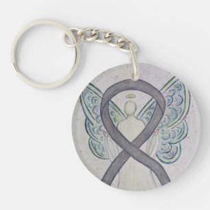 Silver Gnistra Awareness Ribbon Angel Nyckelring 