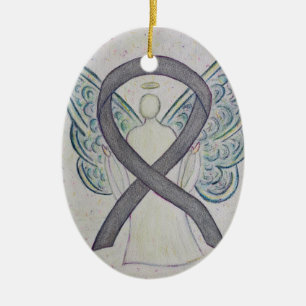 Silver Gnistra Awareness Ribbon Angel Ornament