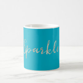 Silver Gnistra Bright Aqua Blue Kaffemugg