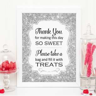 Silver Gnistra Candy Buffet Möhippa Sign Fototryck