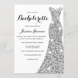 Silver Gnistra Dress Bachelorette Party Inbjudan