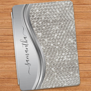 Silver Gnistra Glam Bling Personlig Metall iPad Air Skydd