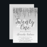 Silver Gnistra Glitter 21:a födelsedag Party Inbjudningar<br><div class="desc">Silver Gnistra och Glitter Ombre Girly Födelsedagsfest 21 (tjugoförsta) Födelsedagsfest inbjudan. Denna moderna 21-årsinbjudan är perfekt för Glam Glitter Girly Party att tittar fira i stil. Kontakta designern om du vill matcha anpassade objekt.</div>