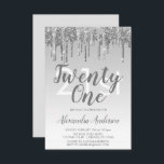 Silver Gnistra Glitter 21:a födelsedag Party Inbjudningar<br><div class="desc">Silver Gnistra och Glitter Ombre Girly Födelsedagsfest 21 (tjugoförsta) Födelsedagsfest inbjudan. Denna moderna 21-årsinbjudan är perfekt för Glam Glitter Girly Party att tittar fira i stil. Kontakta designern om du vill matcha anpassade objekt.</div>