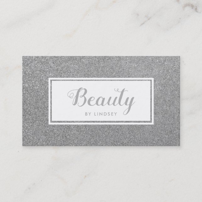 Silver Gnistra Glitter - Beauty Fabst Artist Visitkort (Framsida)