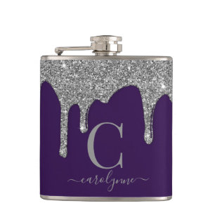 Silver Gnistra Glitter Drivrutiner vid Lila Monogr Fickplunta