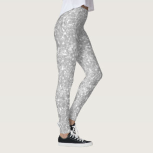 Silver Gnistra Glitter Elegant Leggings