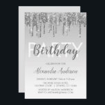 Silver Gnistra Glitter: Födelsedag vid alla åldrar Inbjudningar<br><div class="desc">Silver med sparsam Glitter-Anpassningsbar oavsett Födelsedagsfest inbjudan. Det här är perfekt Birthday-inbjudan till en modern Glitter Gnistra Girly-Födelsedagsfest. Kontakta designern om du vill matcha anpassade objekt.</div>