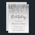 Silver Gnistra Glitter: Födelsedag vid alla åldrar Inbjudningar<br><div class="desc">Silver med sparsam Glitter-Anpassningsbar oavsett Födelsedagsfest inbjudan. Det här är perfekt Birthday-inbjudan till en modern Glitter Gnistra Girly-Födelsedagsfest. Kontakta designern om du vill matcha anpassade objekt.</div>