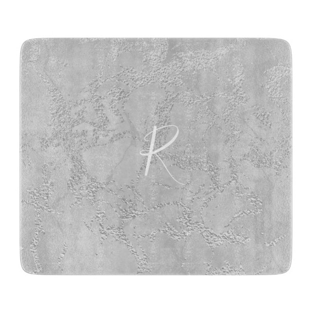 Silver Gnistra Glitter Marble Monogram (Framsidan)