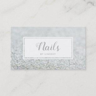 Silver Gnistra Glitter Nail Artist Visitkort