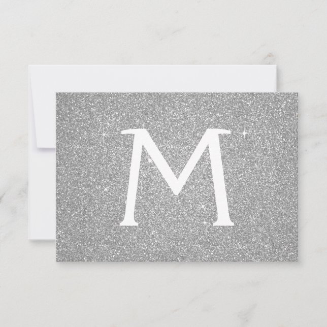 Silver Gnistra Glitter Quinceanera Spara datum Spara Datumet (Framsida)