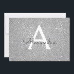 Silver Gnistra Glitter Sweet 16 Spara datumet<br><div class="desc">Silver Gnistra Glitter Monogram Namn och första Födelsedagsfesten Spara datuminbjudan. Denna inbjudan är perfekt för Silver Gnistra Glitter Sweet 16 Födelsedagsfest att tittar fira i Rosa ros Guld.</div>