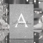 Silver Gnistra Glitter Sweet sixteen Inbjudningar<br><div class="desc">Silver Gnistra Glitter Sweet sixteen Monogram Namn och första Födelsedagsfest inbjudan. Denna inbjudan är perfekt för Silver Gnistra Glitter Sweet 16 Födelsedagsfest att tittar fira i Silver.</div>