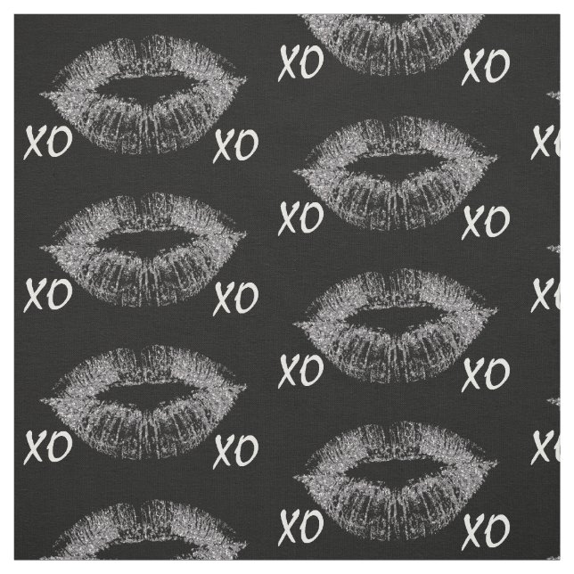 Silver Gnistra Läppar XOXO Tyg (Provkarta)