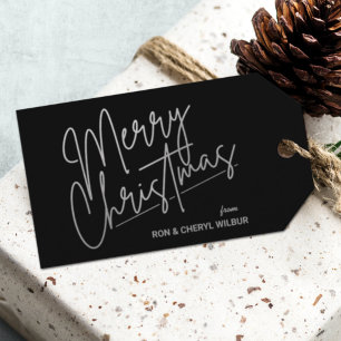 Silver God jul Luxe Black Presentetikett