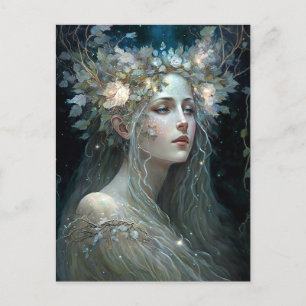 Silver Goddess Fantasy Art Vykort