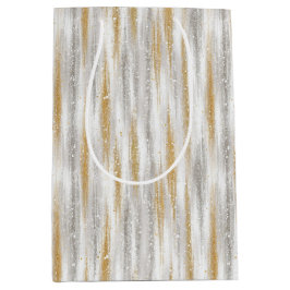 Silver Gold Glam Glitzy Stripes Christmas