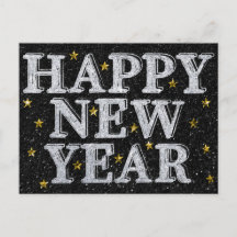 Silver & Gold Gott Nytt År Glitter