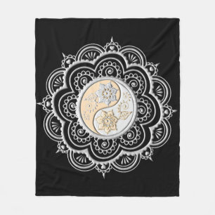 Silver & Gold Mandala Fleecefilt