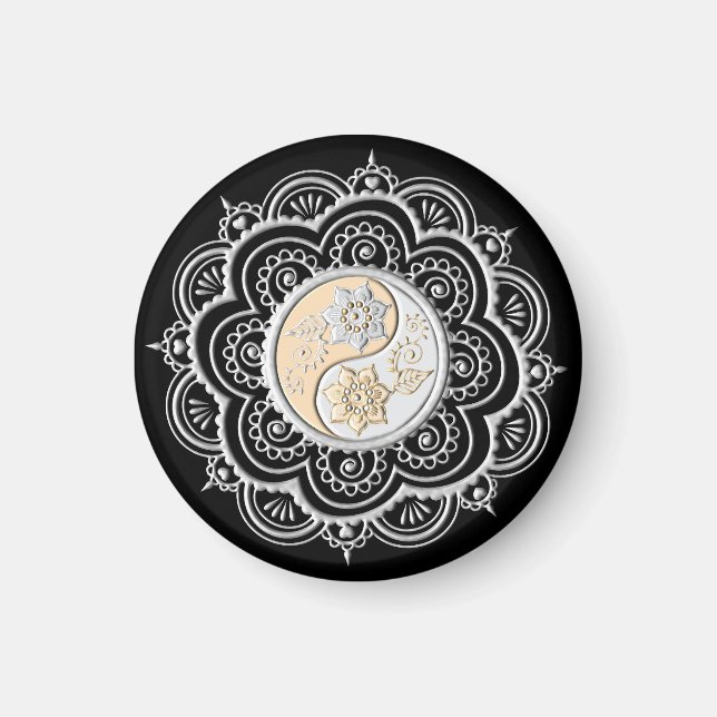 Silver & Gold Mandala Magnet (Framsidan)