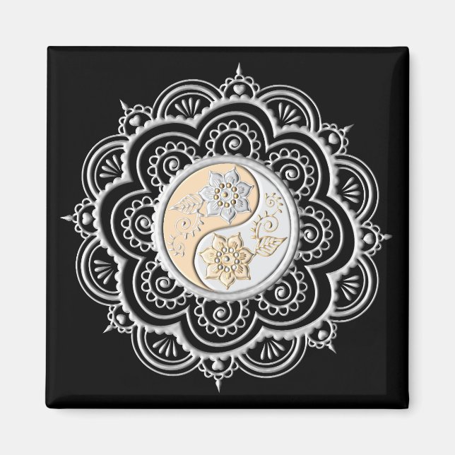 Silver & Gold Mandala Magnet (Framsidan)